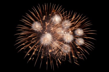 Obraz premium New year fireworks black background illuminated.