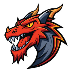 Dragon Head Mascot Logo Vector Illustration in a Bold and Striking Design for Branding and Sports Teams