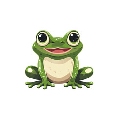 Obraz premium Adorable Green Frog Illustration