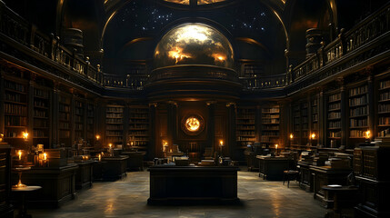 Grand Library: Exploring Ancient Bookshelves & Globes