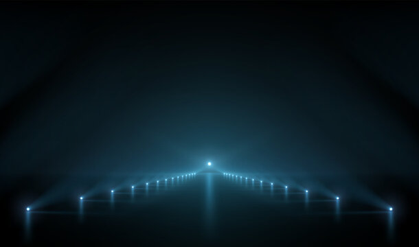 Lights pathway effect on black background