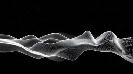 An abstract illustration featuring a flowing wave pattern created with fine white dots against a black background, showcasing a blend of creativity and isolation.