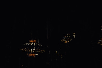 Fotografía de las luces en Redwoods Treewalk Rotorua, Nueva Zelanda.