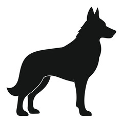 German shepherd vector art on white background 