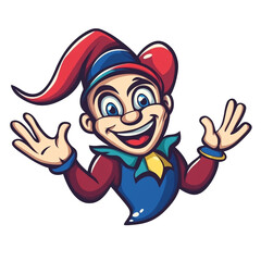 Obraz premium Jolly Jester: A Vibrant Cartoon Character