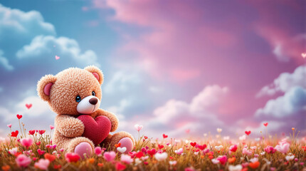 Fototapeta premium Tender Moment: Two Teddy Bears Symbolizing Love and Friendship