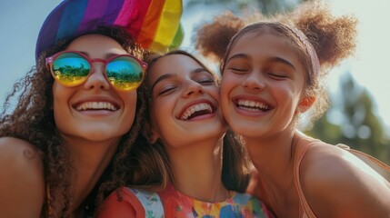 Fototapeta premium Exciting adventures shared by LGBTQ families, enjoying nature and culture
