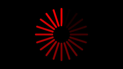 Abstract red circle loading animation. Progress bar , Loading concept. Motion graphic and animation on black background .