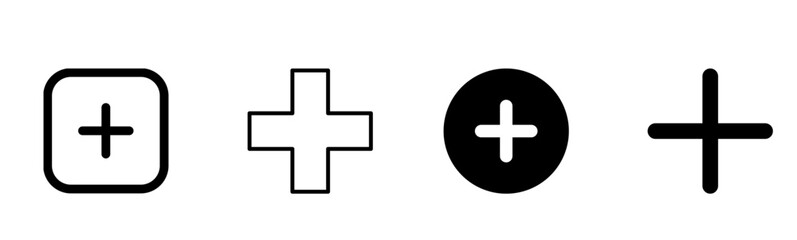 plus icons set in vector 