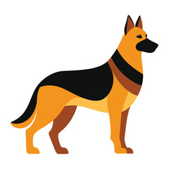 German shepherd vector art on white background 