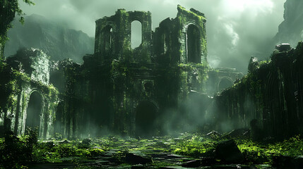 Overgrown Ruins: Ancient Stone Structures Reclaimed by Nature's Embrace