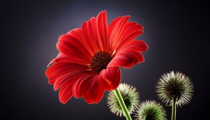 red flower stem