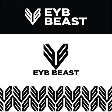 creative letters EYB lclothing brand design with texture