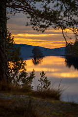 sunset on the lake