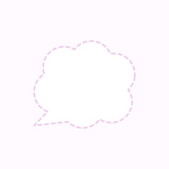 シンプルな波線のもくもくメッセージアイコン♪