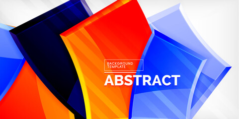 Round 3d shapes, plates background. Creative composition design template