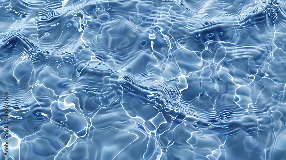 Canvas Prints abstract pattern of light reflecting on the surface of rippling blue water.