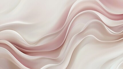 Obraz premium A soft and flowing abstract illustration with gentle curves in shades of pink and cream, creating a serene and modern background design.