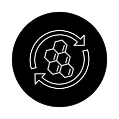 Collagen Line Icon - Skin Care Molecule, Beauty and Wellness Symbol Vector Illustration.