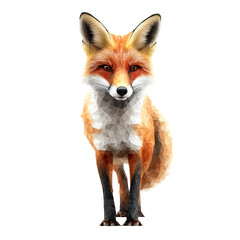 Obraz premium Fox polygonal illustration, white isolate background