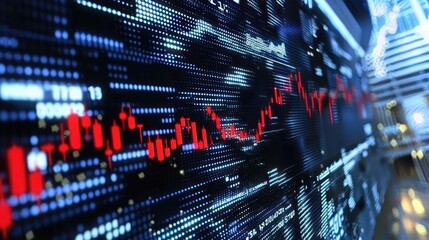 A dynamic finance digital abstract representation showcasing stock market trends and fluctuations