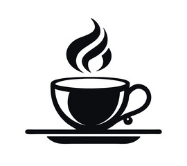 minimalist coffee cup and saucer vector graphic