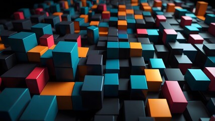 abstract geometric block dark background