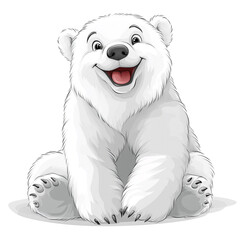 Naklejka premium Adorable Happy Polar Bear Cub