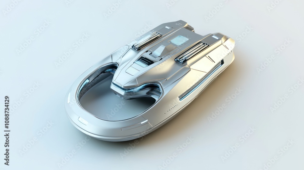 Aufkleber A futuristic hovercraft design showcasing sleek lines and advanced technology.