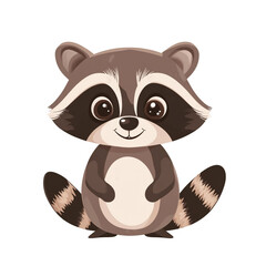 Naklejka premium Adorable Cartoon Raccoon Illustration