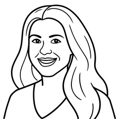 happy blonde woman with long hair