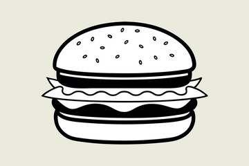 minimalistic burger graphic for culinary website branding