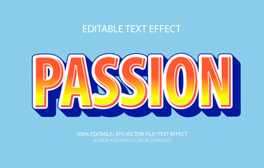 Obraz premium Passion editable text effect, 3D editable text template.