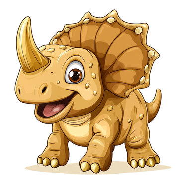 recommend clip art: Adorable Baby Triceratops Illustration