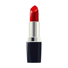 Vibrant red lipstick in a sleek tube, perfect for adding a bold touch to any makeup collection.