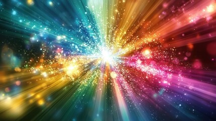 Fototapeta premium A high-resolution digital abstract background featuring a burst of colors and light effects