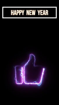 Video vertical 4K para a&ntilde;o nuevo con pulgar hacia arriba