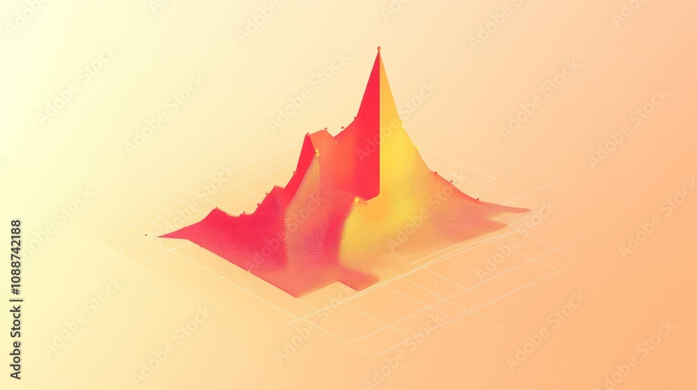Aufkleber A colorful 3D surface plot representing data visualization.