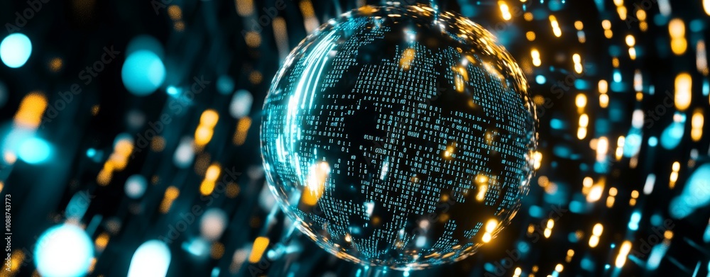 Poster Digital data background that can be used to express network capabilities, technological processes, digital storages, science, education, etc.