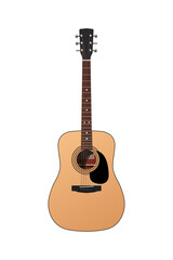 Naklejka premium Acoustic guitar on a white background. Vector