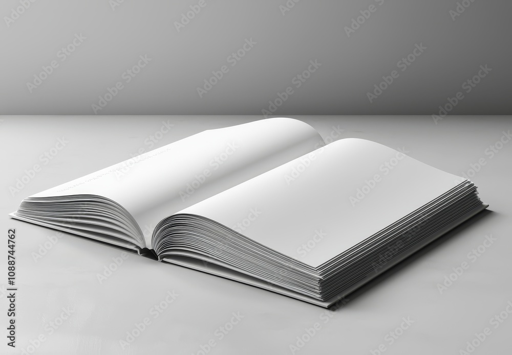 Poster 3d illustration of an a3 half-fold brochure blank template for mockups and presentations.