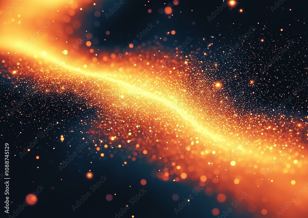 Poster stunning gold glittering star light and bokeh. your product needs a magical dust background element.