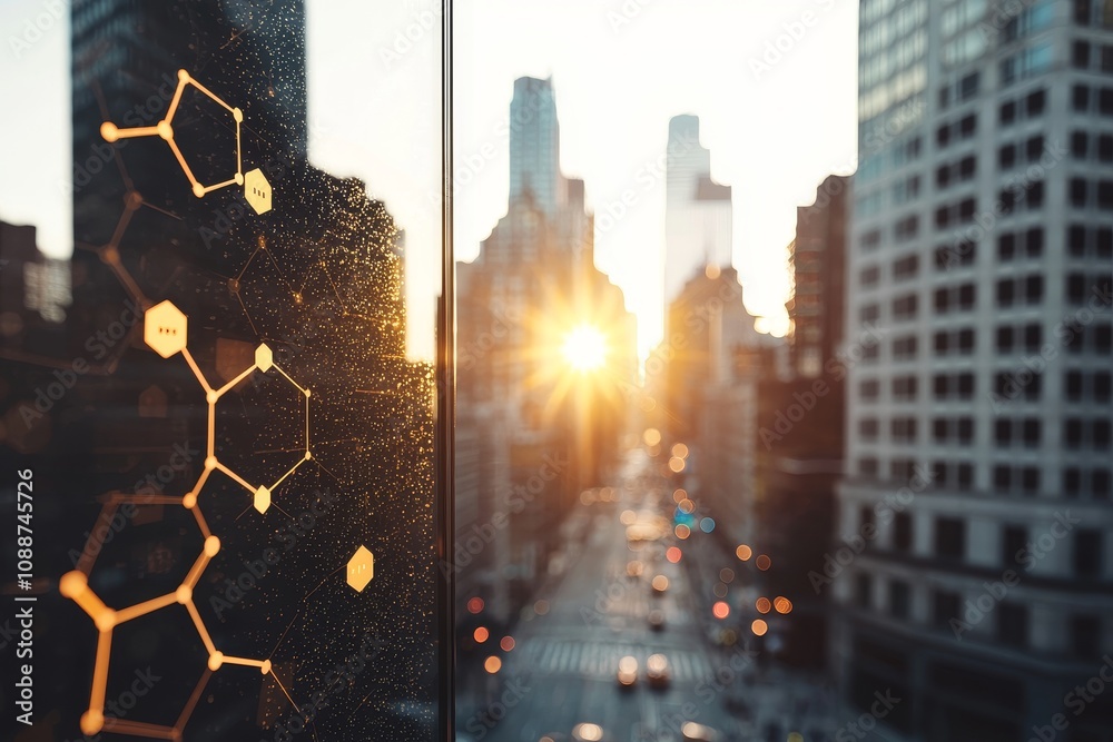 Poster Data management platform for smart cities with graphic icons for virtual interfaces