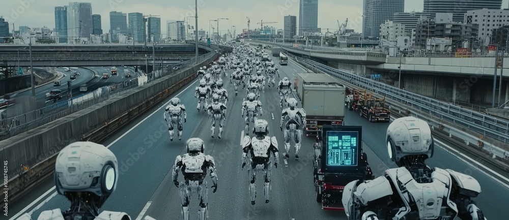 Fototapete self-driving automotive can use intelligence from the internet of things to gain 360-degree visibili