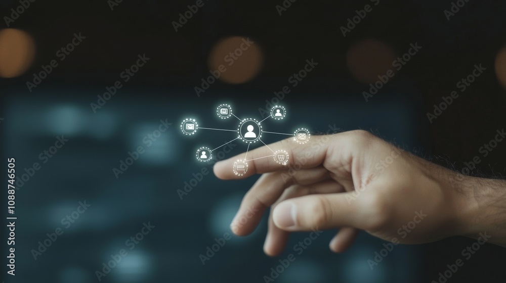 Poster microchip, stock, automation, iot, digital integration for business internet and technology.