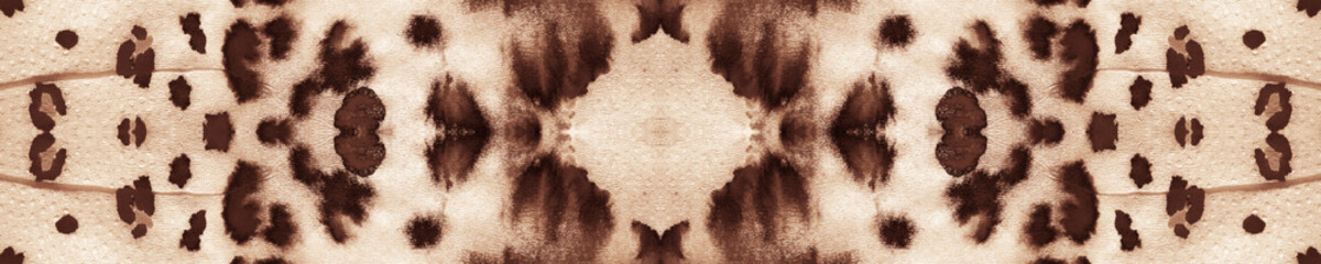 Brown Seamless Tie Dye Pattern. Batik Brush.