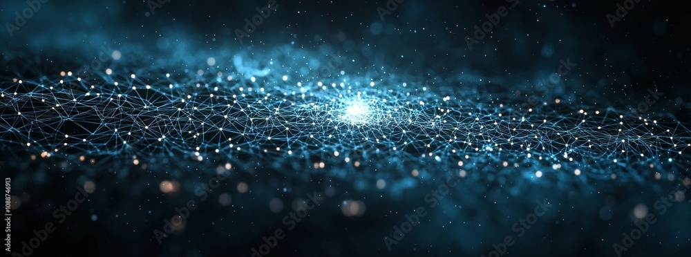 Poster Technology and internet for business concept. Telecommunication on planet earth using global world network. Blockchain technology and internet of things.
