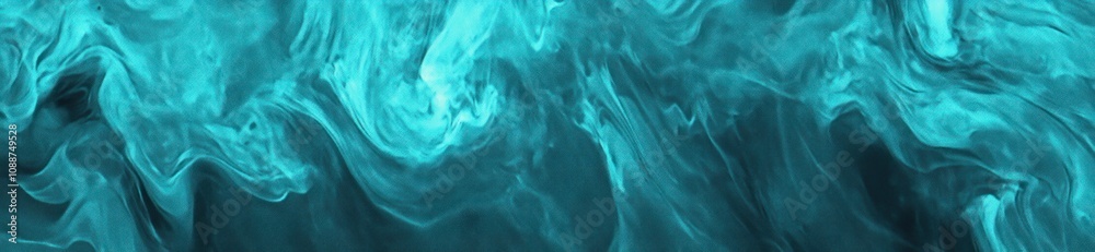 Poster Abstract swirling teal patterns resembling fluid movement.