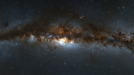 A panoramic view of the Milky Way galaxy filled with countless stars, perfect for celestial themes