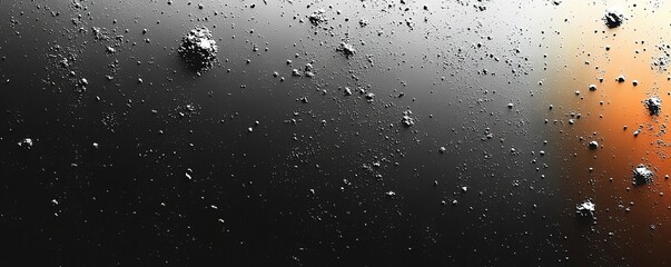 Background of black watercolor with marbled dark gray cracks and wrinkled creases over vintage abstract wallpaper painted with abstract paintings